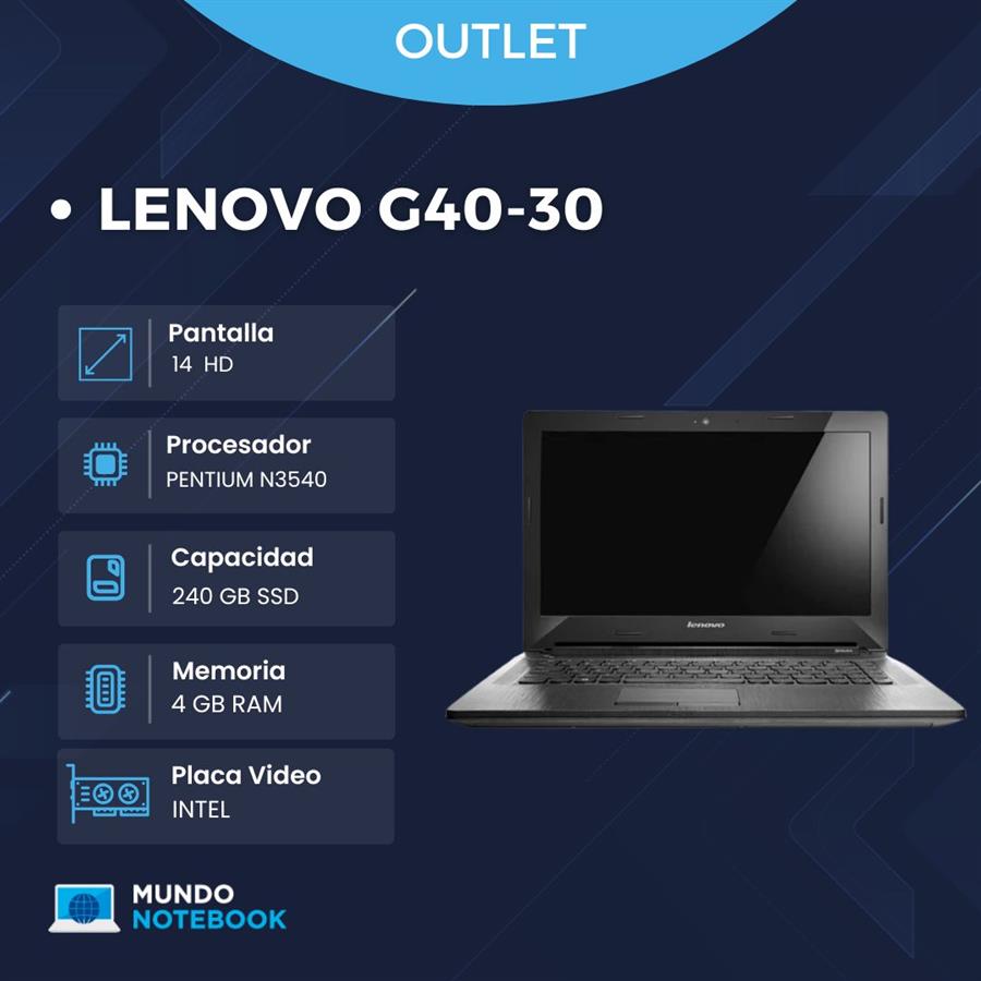 Lenovo G40-30 Intel Pentium N3540 4GB RAM 240GB SSD Pantalla 14" HD