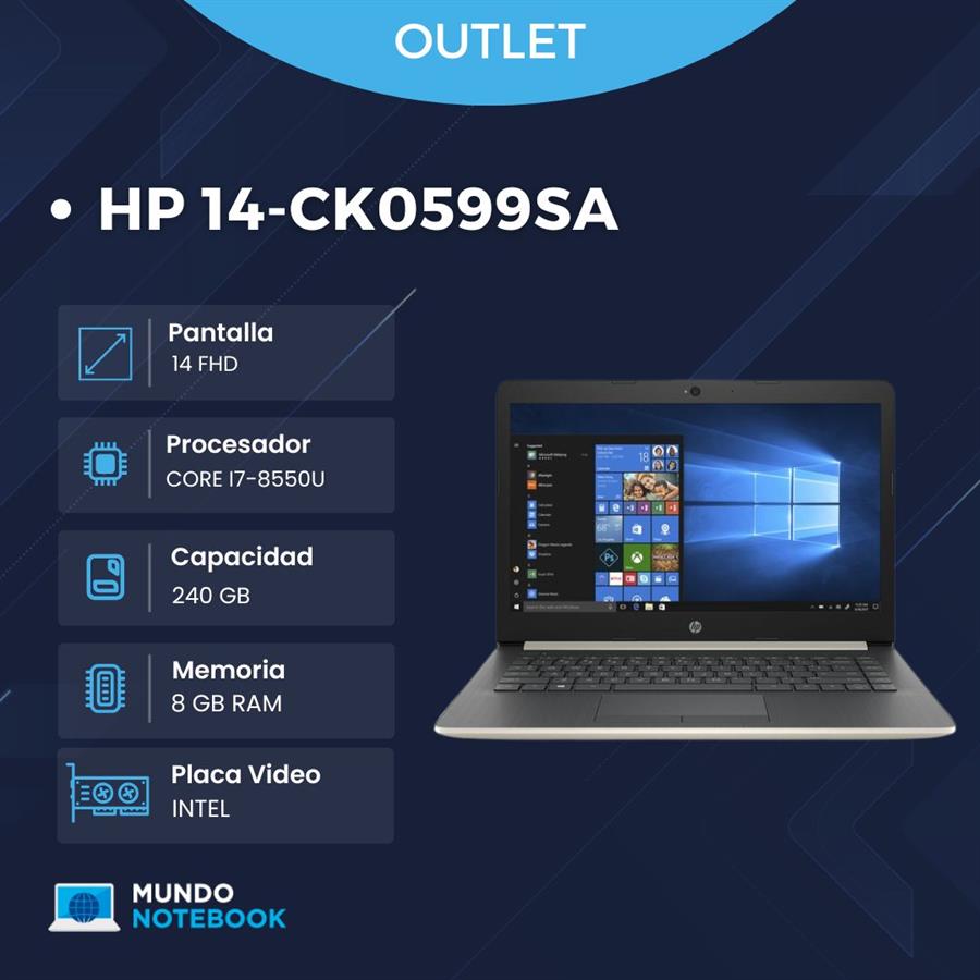 HP 14-CK0599SA Intel Core i7-8550U 8GB RAM 256GB SSD Pantalla 14" FHD